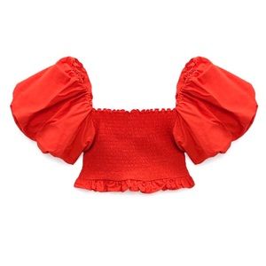 ZARA Woman’s puff sleeve crop top🔥🔥